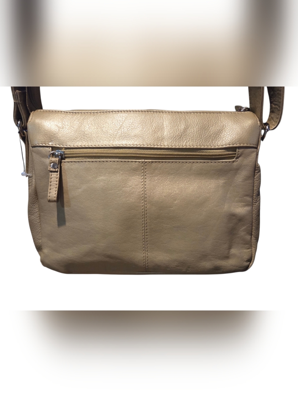 Great American Leather - NEW Shimmery Beige Leather Crossbody Bag Floral Studded - Picture 4 of 13